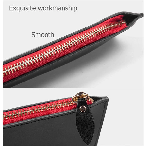 Zippered Leather Pencil Case
