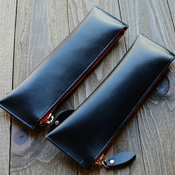 Zippered Leather Pencil Case