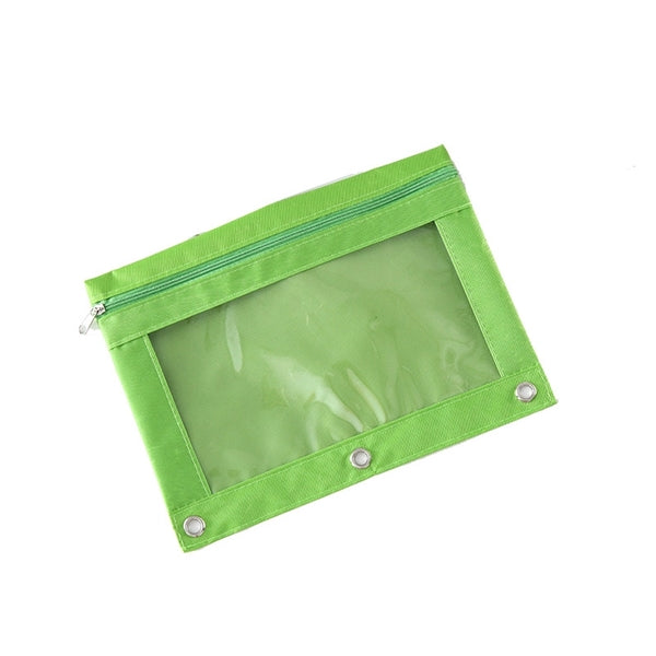 Zippered Binder Pencil Pouch with Rivet Enforced Hole
