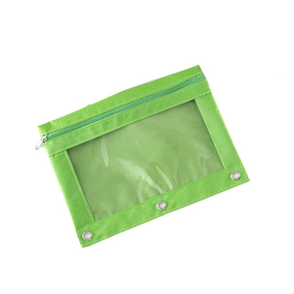Zippered Binder Pencil Pouch with Rivet Enforced Hole