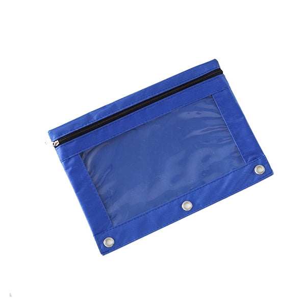 Zippered Binder Pencil Pouch with Rivet Enforced Hole