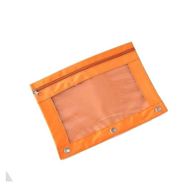 Zippered Binder Pencil Pouch with Rivet Enforced Hole