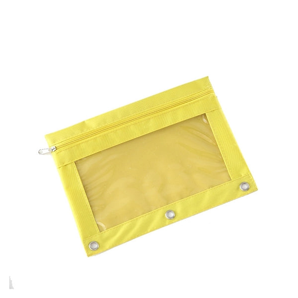 Zippered Binder Pencil Pouch with Rivet Enforced Hole