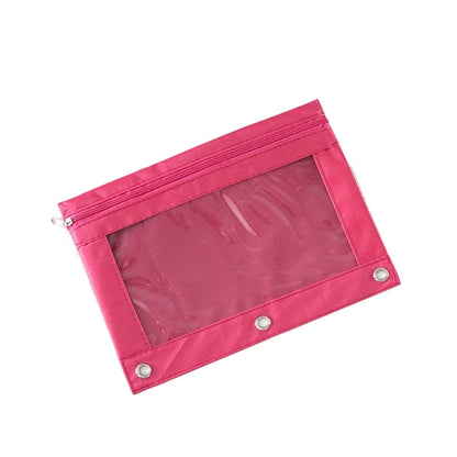 Zippered Binder Pencil Pouch with Rivet Enforced Hole