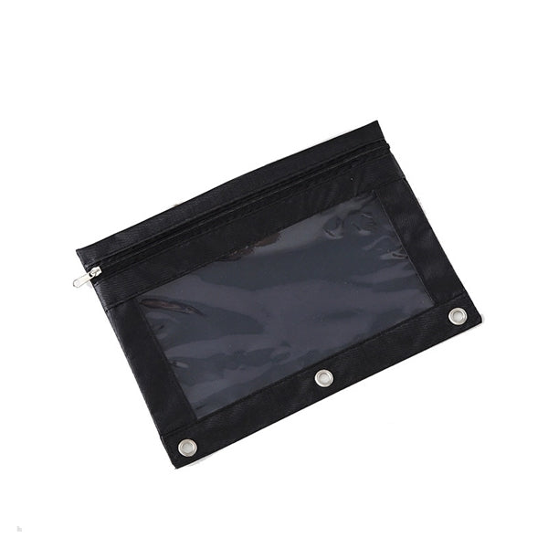 Zippered Binder Pencil Pouch with Rivet Enforced Hole