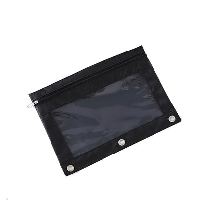 Zippered Binder Pencil Pouch with Rivet Enforced Hole
