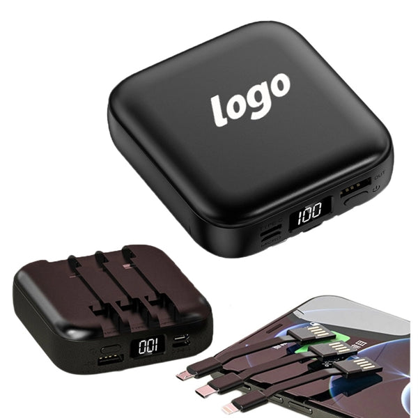 Mirror Power Bank with Built in Cable