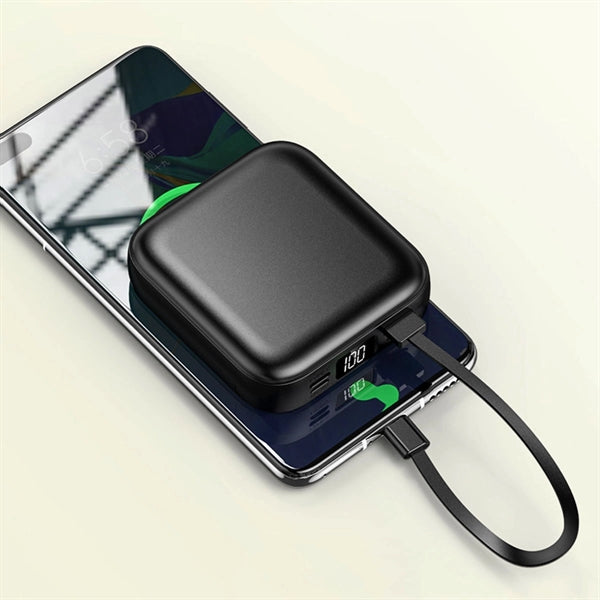 Mirror Power Bank with Built in Cable