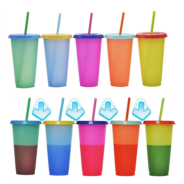 24oz Color Changing Tumbler with Straw