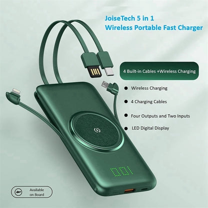 10000 mAh 5 in 1 QI Wireless Charger PowerBank