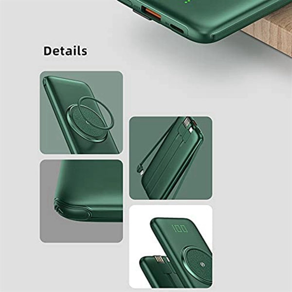 10000 mAh 5 in 1 QI Wireless Charger PowerBank