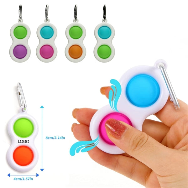 Two fingers Push Bubble Fidget Toy with Buckle