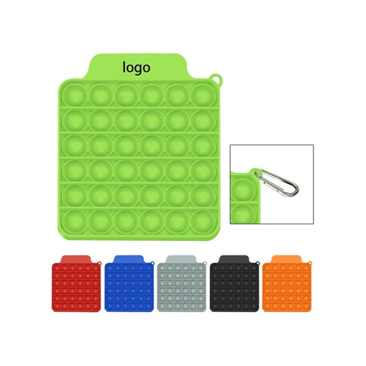Square Bubble Fidget Toy with Carabiner