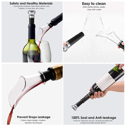 Wine Pourer Pour Spout and Stopper Set
