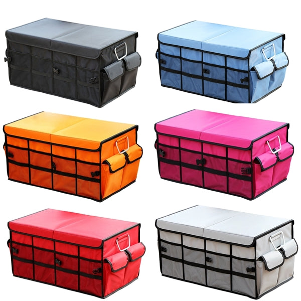 66L Large Car Trunk Organizer with Lid