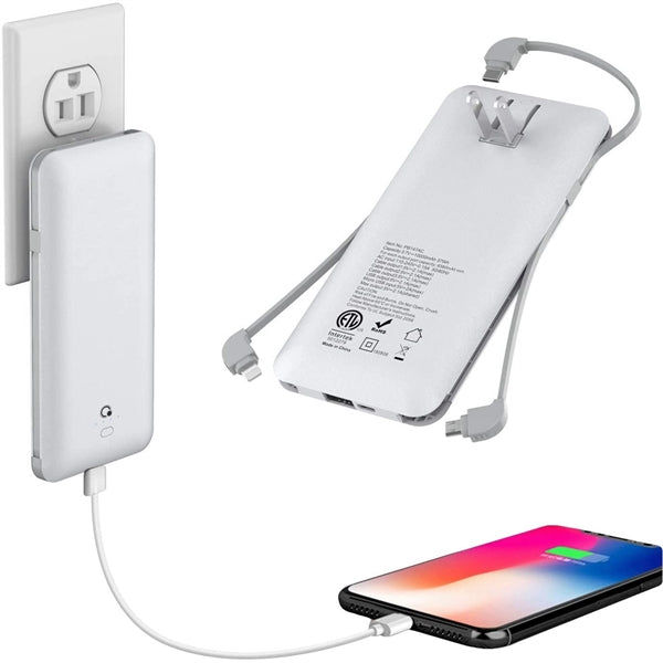 External Battery Pack with Built-in AC Wall Plug