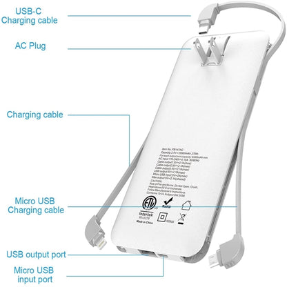 External Battery Pack with Built-in AC Wall Plug