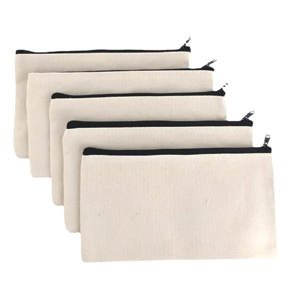 Canvas Zipper Bags Pencil Pouch Coin Cash Purse