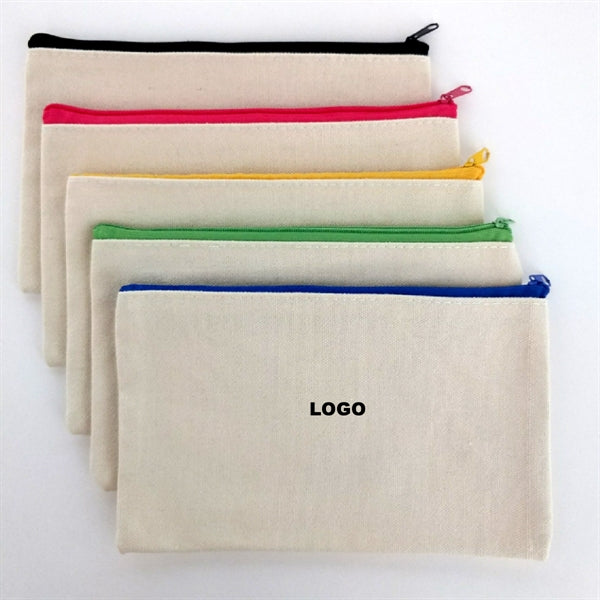 Canvas Zipper Bags Pencil Pouch Coin Cash Purse