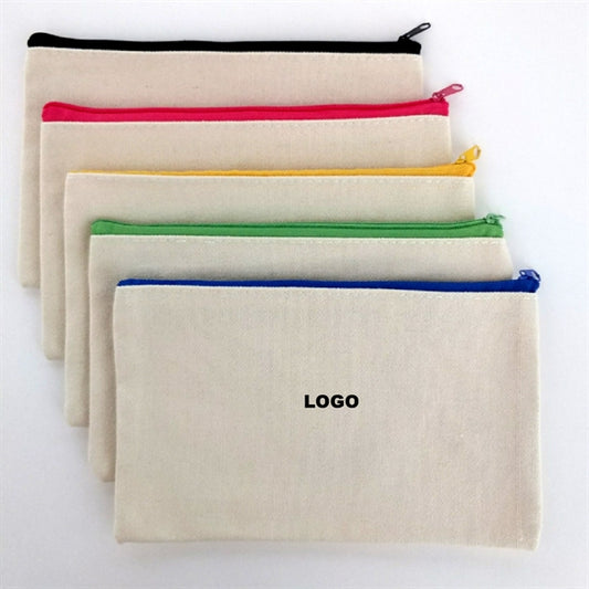 Canvas Zipper Bags Pencil Pouch Coin Cash Purse