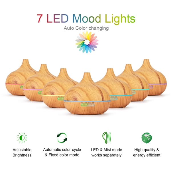 Remote Control LED Light 550ml Essential Oil Diffuser