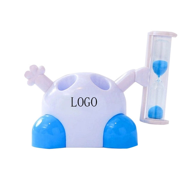 Toothbrush Holder With 3 MIN Hourglass Timer