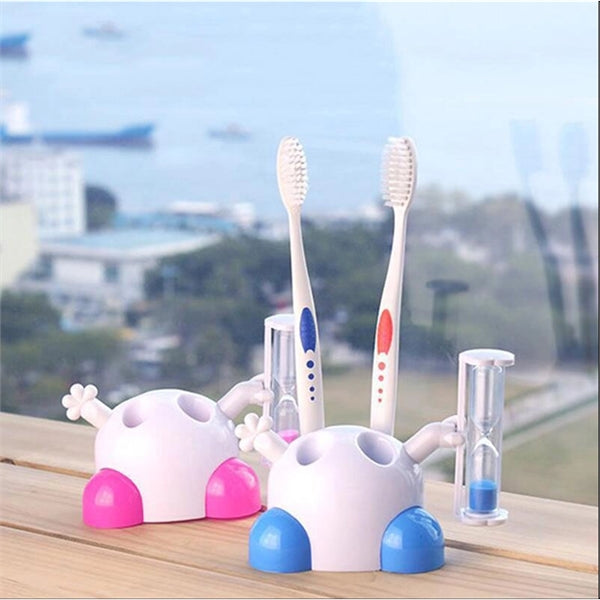 Toothbrush Holder With 3 MIN Hourglass Timer