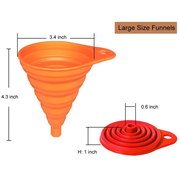 Silicone collapsable funnels kitchen