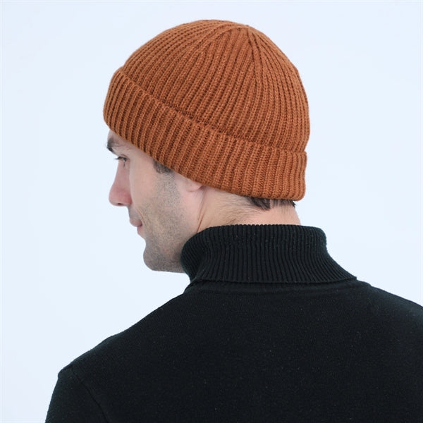 Knit Cuff Short Fisherman Beanie Hat