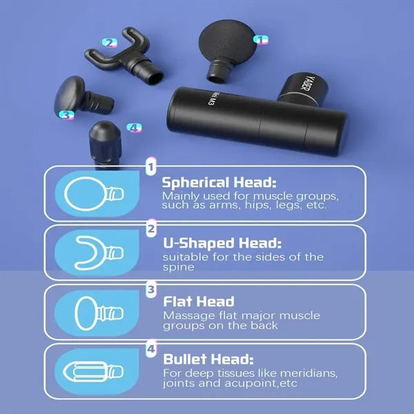 Muscle Massage Gun with 4 Heads and Speeds