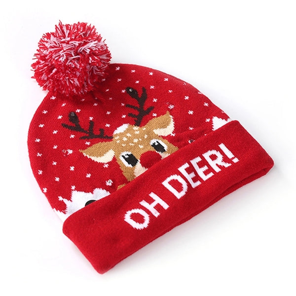 LED Winter Beanie Blinky Snowman Hats