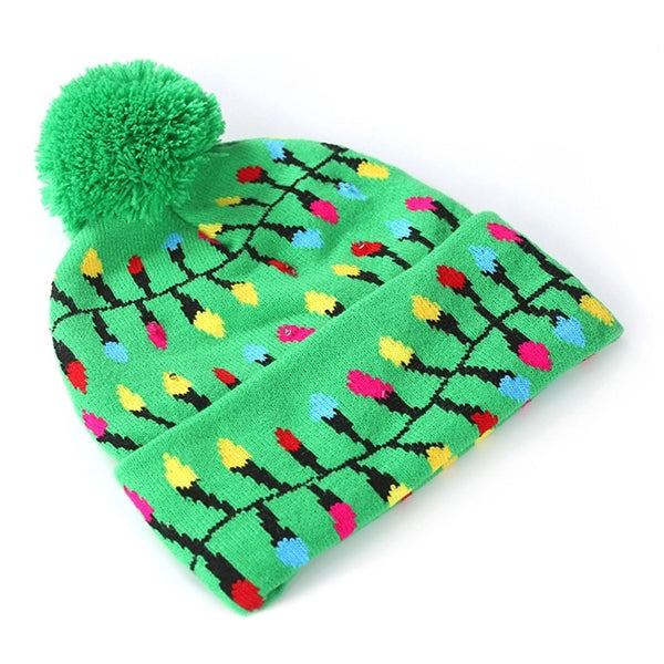 LED Winter Beanie Blinky Snowman Hats