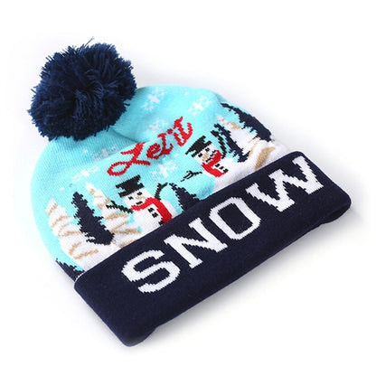 LED Winter Beanie Blinky Snowman Hats