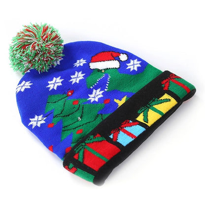 LED Winter Beanie Blinky Snowman Hats
