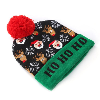 LED Winter Beanie Blinky Snowman Hats