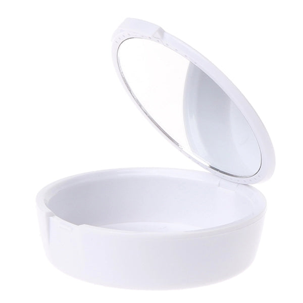 Denture Case with Lid and Mirror for Travel
