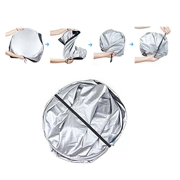 Car Windshield Sun Shade with Storage Pouch