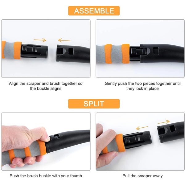 Snow Brush and Detachable Ice Scraper
