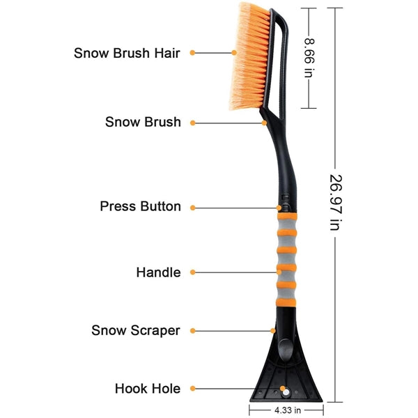 Snow Brush and Detachable Ice Scraper