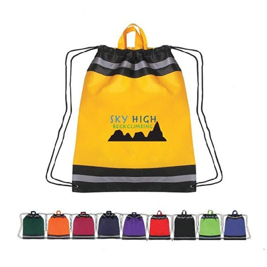 Safty Reflective Drawstring Backpack
