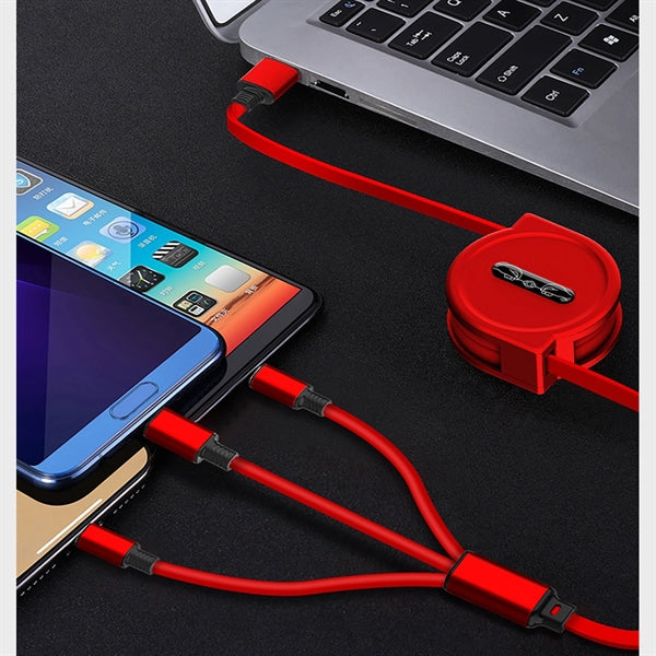 3 in 1 Pearlescent  Telescopic Charging Cable