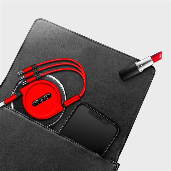 3 in 1 Pearlescent  Telescopic Charging Cable