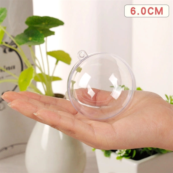 6cm Clear Plastic Chirstmas Ball