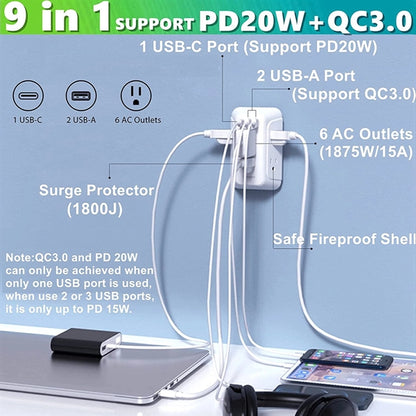 USB Wall Outlet Extender Surge Protector