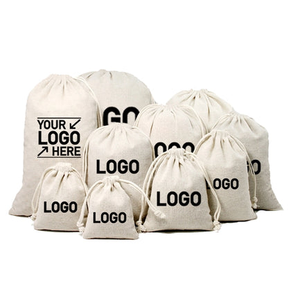 Cute Linen Drawstring Pouch for Accessories and Travel.