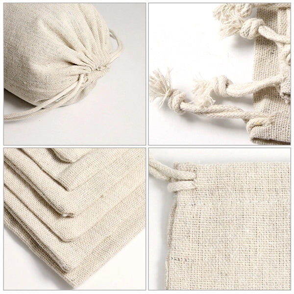 Cute Linen Drawstring Pouch for Accessories and Travel.