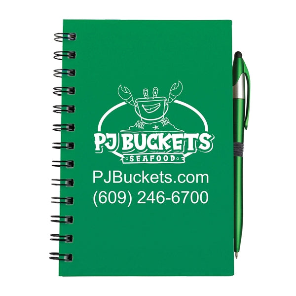Plastic Spiral Bound Journal With Pen