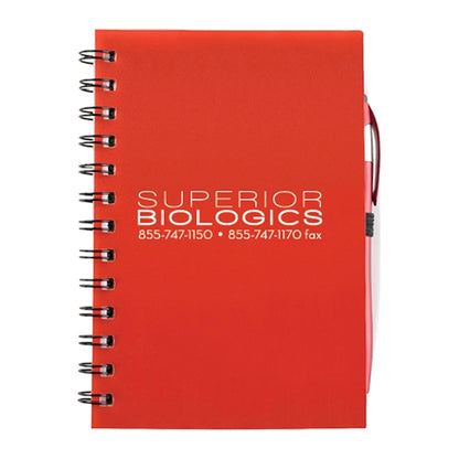 Plastic Spiral Bound Journal With Pen