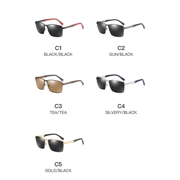 Rectangular Polarized Sunglasses UV400 Protection
