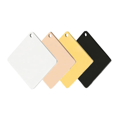 Metal Round Square Pendant Keychain